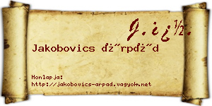 Jakobovics Árpád névjegykártya